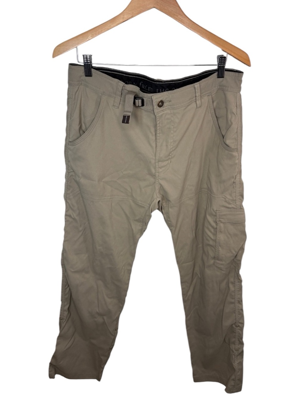 Prana Tan Cargo Snap Nylon Pants Men SIze 34Wx30L BLEMISH